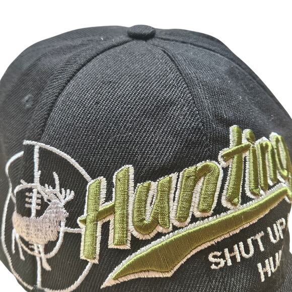 Shut Up and Hunt Hunting Hat Adjust. back 100 percent cotton Bullet Holes Brim - Picture 4 of 8